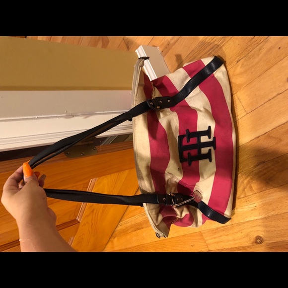 Tommy Hilfiger Handbags - Tommy Hilfiger Pink Striped Handbag